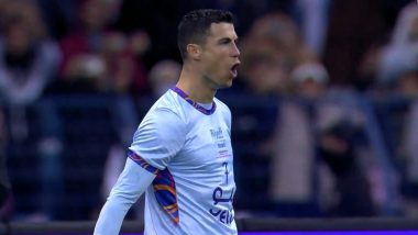 Cristiano Ronaldo Goal Video Highlights: Watch Al-Nassr Star Level for Riyadh All-Stars XI in Friendly Match Against PSG