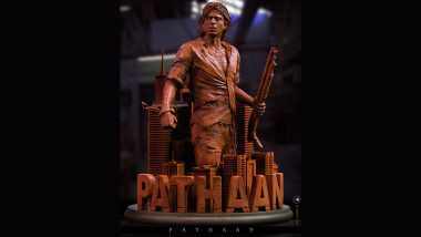 Pathaan: Digital Sculpture of Shah Rukh Khan’s Look Inspired by the Film’s Official Poster Goes Viral