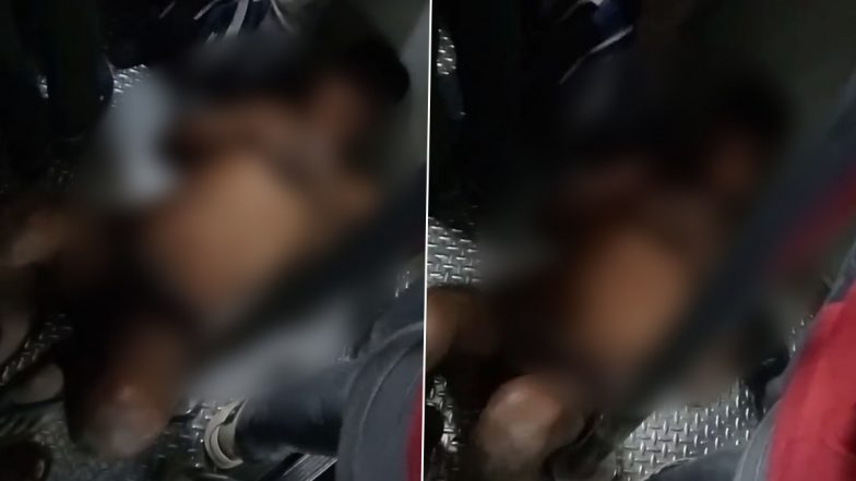 Mumbai: Drunk Man Wearing Just Underwear Seen Sleeping on Floor of Churchgate-Virar Local Train During Rush Hour, Video Goes Viral