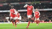 Arsenal 3&ndash;2 Manchester United, Premier League 2022&ndash;23: Eddie Nketiah's Late Goal Helps Gunners Seal Thrilling Win, Go Five Points Clear at Top (Watch Goal Video Highlights)
