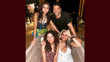 Farhan Akhtar Shares Happy Family Picture With Wife Shibani Dandekar and His Daughters Akira and Shakya (View Pic)