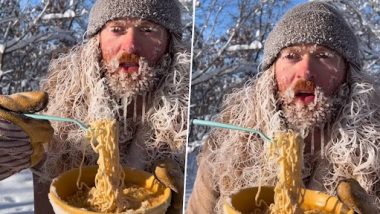 Man Tries To Eat Ramen Noodles Outdoors in Freezing Temperature In Viral Video; What Happens Next Will Shock You