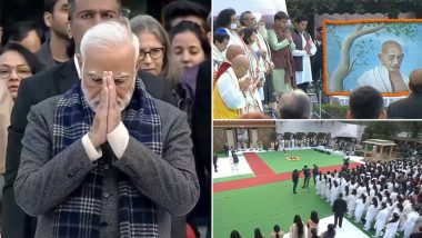 Mahatma Gandhi Death Anniversary 2023: PM Narendra Modi and Others Pay Tributes to Father of Nation at Sarv Dharma Prarthana Sabha (Watch Video)
