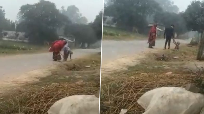 Uttar Pradesh: Woman Thrashes and Drags Mother-in-Law in Chilling Cold in Gorakhpur, Disturbing Video Goes Viral