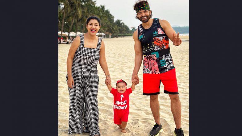 Gurmeet Choudhary, Debina Bonnerjee and Baby Girl Lianna Flaunt Their Million Dollar Smiles As They Enjoy Walk on the Beach (View Pic)