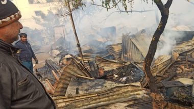 Gurugram Fire: Over 100 Shanties Gutted in Massive Blaze Due to Electric Short-Circuit in Ghasola Village; No Casualty Reported (See Pics)