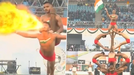 Indian Army Troops Perform 'Mallakhamb' As Part of Military Tattoo in Delhi, Exhibit Skillful Stunts (Watch Video)