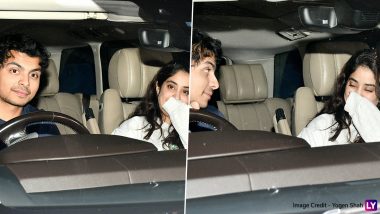 Janhvi Kapoor Gets Clicked With Shikhar Pahariya As They Leave Together in Same Car Post Rhea Kapoor’s Party (Watch Video)