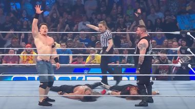 John Cena Returns: Watch Former WWE Champion and Kevin Owens Beat Bloodline’s Roman Reigns and Sami Zayn on Last Smackdown of 2022
