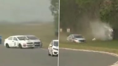 Racer KE Kumar Dies in Crash on Track at National Car Racing Championship in Chennai (Watch Video)