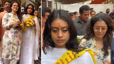 Kajol and Daughter Nysa Devgan Visit Siddhivinayak Temple for Darshan, Video Goes Viral – WATCH