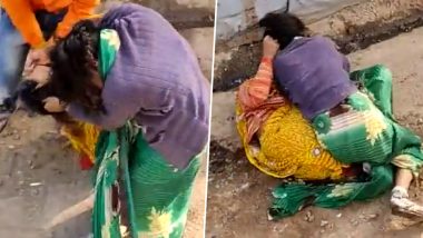 Viral Video: Woman Brutally Assaulted, Hair Pulled by Son and Daughter-in-Law in Uttar Pradesh's Lalitpur