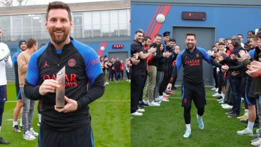 Lionel Messi Receives Guard of Honour From PSG Teammate After Returning to Training (Watch Video)