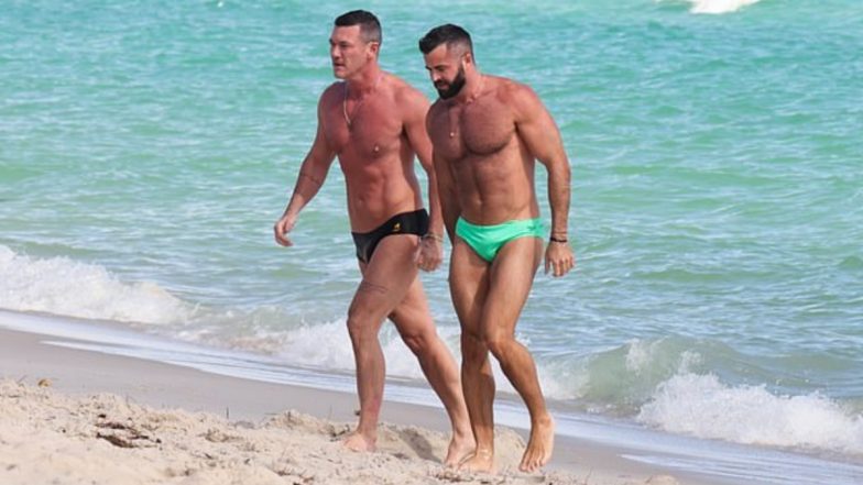 Luke Evans Hit the Beach in Miami With Boyfriend Fran Tomas; Couple Flaunts Their Sexy Muscular Bods in Tiny Trunks (View Pics)