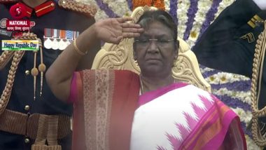 Republic Day 2023: President Droupadi Murmu Leads Nation in Celebrating Gantantra Diwas, National Anthem and 21-Gun Salute Presented (See Pics and Video)
