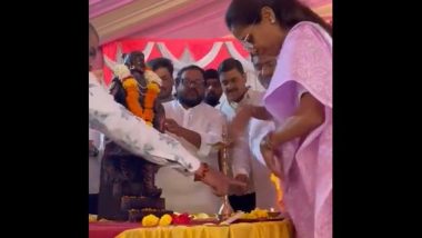 Video: NCP MP Supriya Sule's Saree Accidentally Catches Fire at Pune Event, No Injuries