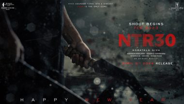 NTR30 Release Date Announced on New Year! Jr NTR–Starrer To Arrive in Theatres on April 5, 2024; Film’s Shooting To Commence From February (View Poster)