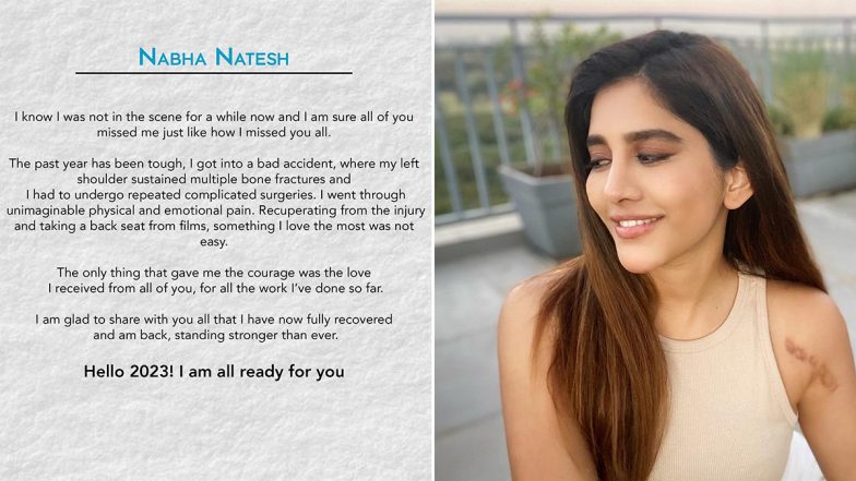 Nabha Natesh Reveals She Got In Accident In 2022 and Underwent Complicated Surgeries, Shares Pic Of Her Now Recovered Left Shoulder