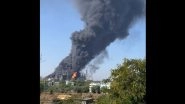Nashik Fire Video: Massive Blaze Engulfs After Factory Boiler Blast in Igatpuri, Casualties Feared