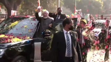 PM Narendra Modi Holds Mega Roadshow in Delhi as BJP’s Two-Day National Executive Meet Begins (Watch Video)