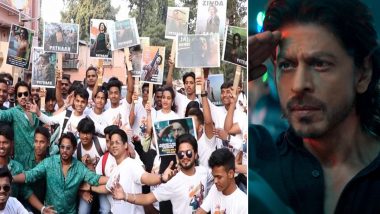 Pathaan Day: Shah Rukh Khan Fans Across Nation Celebrate the Superstar's Return to the Big Screens (Watch Video)