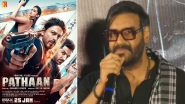 Pathaan: Ajay Devgn Showers Praises on Shah Rukh Khan&rsquo;s Film&rsquo;s Advance Bookings, Says &lsquo;Mai Dil Se Khush Hu&rsquo; (Watch Video)