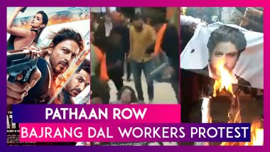 Pathaan Controversy: Bajrang Dal Workers Vandalise Promotional Property Of Shah Rukh Khan -Deepika Padukone Starrer At Gujarat Mall