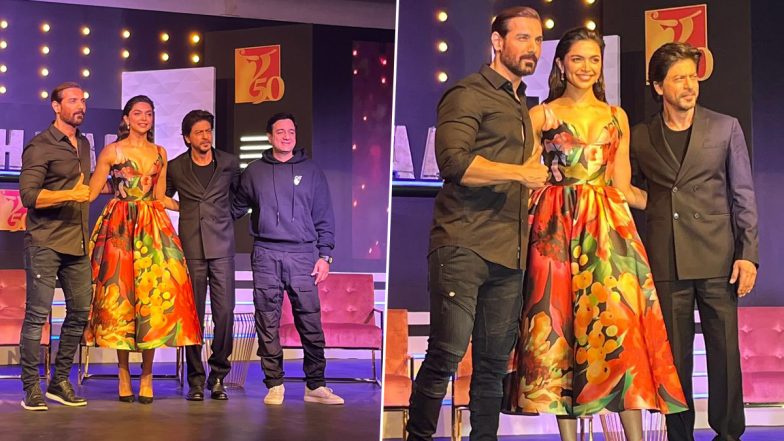 Pathaan: Shah Rukh Khan, Deepika Padukone and John Abraham Slay in Stylish Attires at Their Film's Success Meet (View Pics)