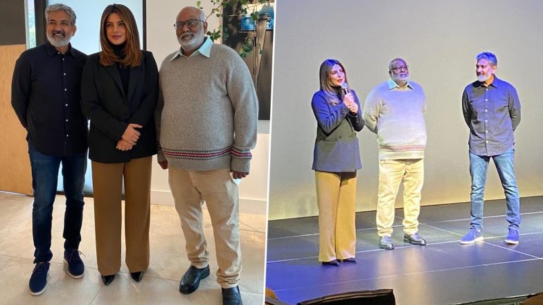 Priyanka Chopra Hosts Screening of RRR Movie, Poses for Pictures With SS Rajamouli and MM Keeravani