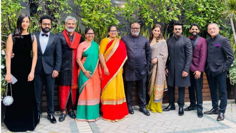 Golden Globe Awards 2023: RRR’s Ram Charan, Jr NTR, SS Rajamouli Pose Together With Their Family Members Before They Grace the Red Carpet (View Pic)