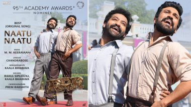 RRR at Oscars 2023: Ram Charan and Jr NTR Are Over the Moon As 'Naatu Naatu' Wins Academy Award for Best Original Song!