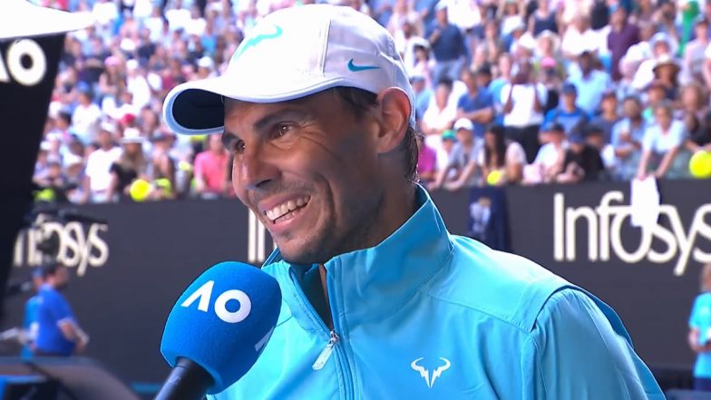 Rafael Nadal Opens Up on Becoming Father, Calls It ‘One of the Most Beautiful Things in This Life’ After First-Round Victory at Australian Open 2023 (Watch Video)