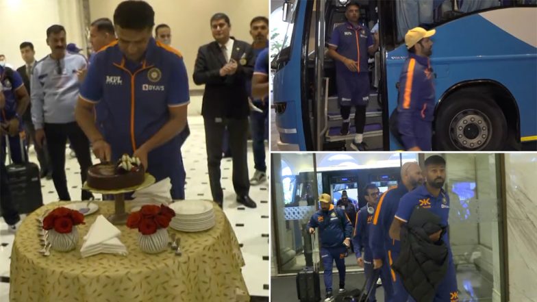 Team India Celebrate Rahul Dravid’s Birthday After Arrival in Kolkata Ahead of IND vs SL 2nd ODI 2023 (Watch Video)