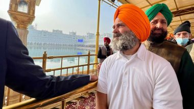 Rahul Gandhi Visits Sri Harmandir Sahib in Amritsar As Bharat Jodo Yatra Enters Punjab (Watch Video)