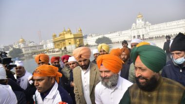 Congress Leader Rahul Gandhi Visits Golden Temple in Amritsar Ahead of Punjab Leg of Bharat Jodo Yatra (See Pics and Video)