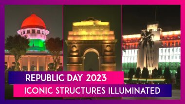 Republic Day 2023: J&K’s Clock Tower, India Gate In Delhi, CST & Mantralaya In Mumbai & Several Other Iconic Structures Illuminated In Tricolour