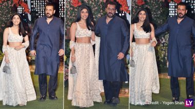 Salman Khan Arrives Stylishly With His Gorgeous Niece Alizeh Agnihotri at Anant Ambani–Radhika Merchant’s Gol Dhana Ceremony! (View Pics & Video)