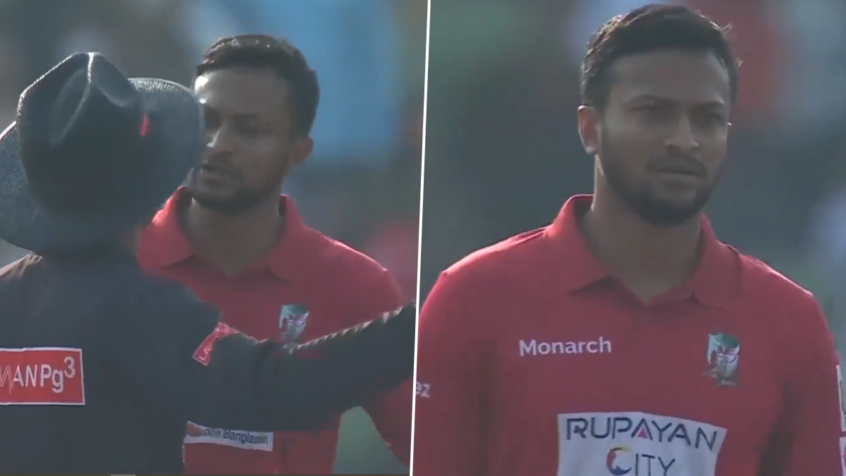Shakib Al Hasan Loses Cool, Gets Involved in Animated Discussion With Umpire During Fortune Barishal vs Rangpur Riders BPL 2023 Match (Watch Video) 🏏 LatestLY