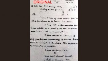 Subhash Chandra Bose Jayanti 2023: Photo of Netaji's Resignation Letter From Indian Civil Service Goes Viral Again