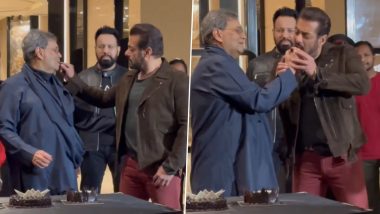 Subhash Ghai Celebrates His 80th Birthday With Media, Salman Khan Feeds Cake to Legendary Filmmaker (Watch Video)