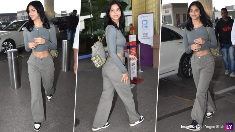 Suhana Khan returns to Mumbai in comfy grey trackpants and a