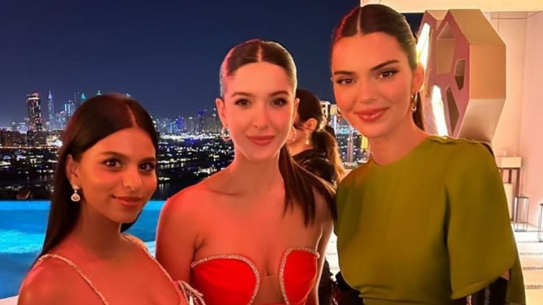 Suhana Khan and Shanaya Kapoor Catch Up With Kendall Jenner at Starry Dubai Bash (View Pics & Video)