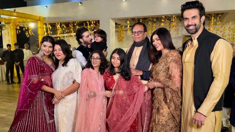 Sushmita Sen, Rohman Shawl, Rajeev Sen and His Estranged Wife Charu Asopa Feature in the Same Frame at a Family Event (View Pics)