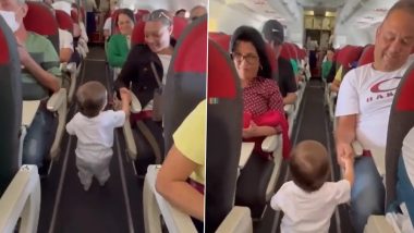 Toddler Greets All Passengers He Meets on a Flight; Viral Video of the Child Shaking Hands With Everyone Will Melt Your Heart