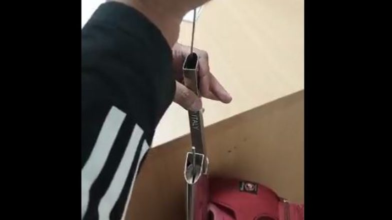 Video: Bangkok-Bound Indian Passenger Hiding Foreign Currency Worth Rs 64 Lakh in Trolley Handles Held at New Delhi Airport