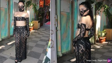 Uorfi Javed Goes Bold In See-Through Tube Top and Skirt With Matching Gloves and Face Mask (View Pics)