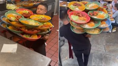 Waiter Lifts a Dozen Plates and Delivers Them Without Dropping a Single One; Old Video Showing the Commendable Feat Goes Viral Again