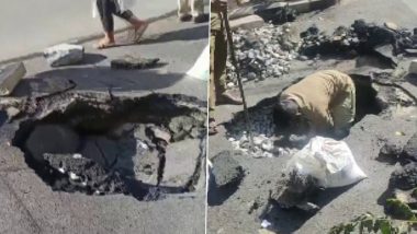 Bengaluru: Portion of Mahalakshmi Layout Main Road Caved In 2 Days After Asphalting (See Pics)