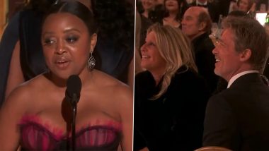 Golden Globe Awards 2023: Quinta Brunson Cuts Off her Own Award Acceptance Speech After Seeing Brad Pitt in the Audience, Says 'Hey, Brad Pitt!' (Watch Video)