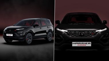 Auto Expo 2023: Tata Motors Unveils ‘Dark’ Editions of Safari and Harrier Flagship SUVs (Watch Video)
